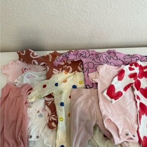 Adorable Pink and Cream Bodysuit Set